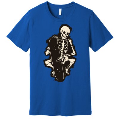 Skeleton Skateboarder Premium T-Shirt