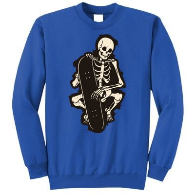 Skeleton Skateboarder Tall Sweatshirt