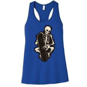 Skeleton Skateboarder Women's Racerback Tank