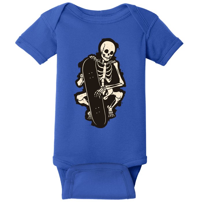 Skeleton Skateboarder Baby Bodysuit