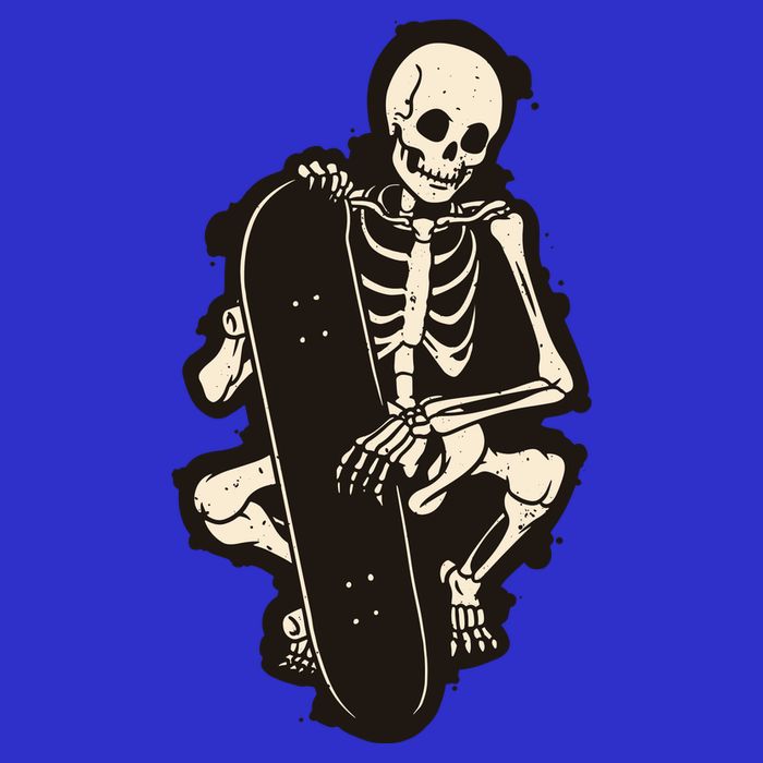 Skeleton Skateboarder Baby Bodysuit