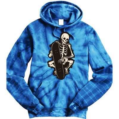 Skeleton Skateboarder Tie Dye Hoodie