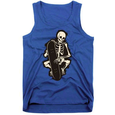 Skeleton Skateboarder Tank Top