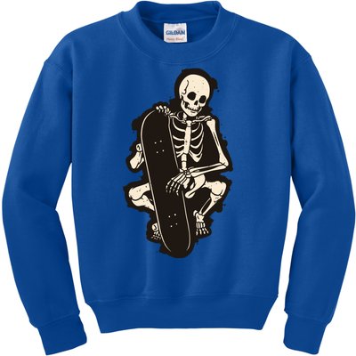 Skeleton Skateboarder Kids Sweatshirt