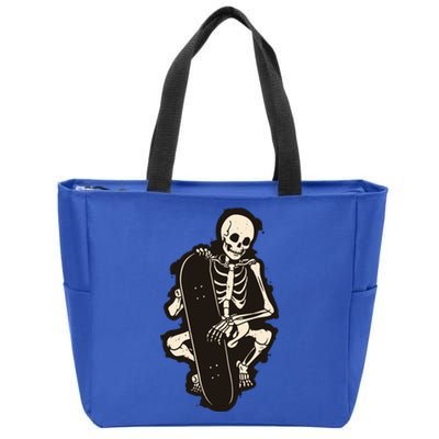 Skeleton Skateboarder Zip Tote Bag