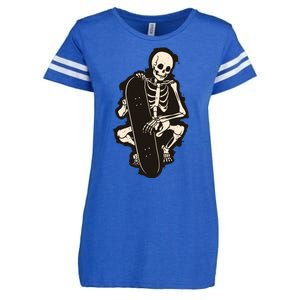 Skeleton Skateboarder Enza Ladies Jersey Football T-Shirt