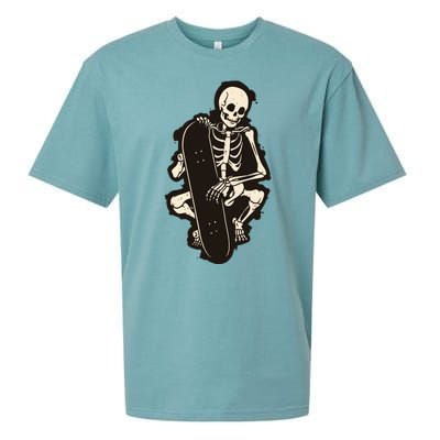 Skeleton Skateboarder Sueded Cloud Jersey T-Shirt