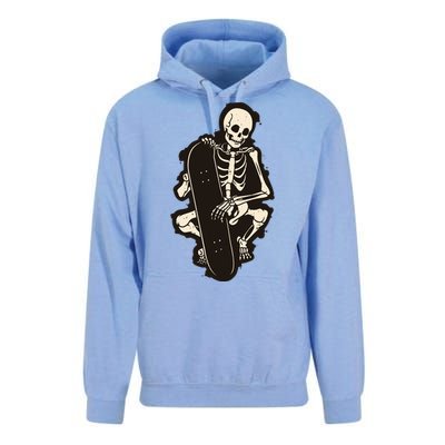 Skeleton Skateboarder Unisex Surf Hoodie