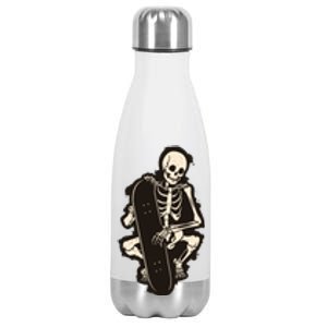 Skeleton Skateboarder Stainless Steel Insulated Water Bottle