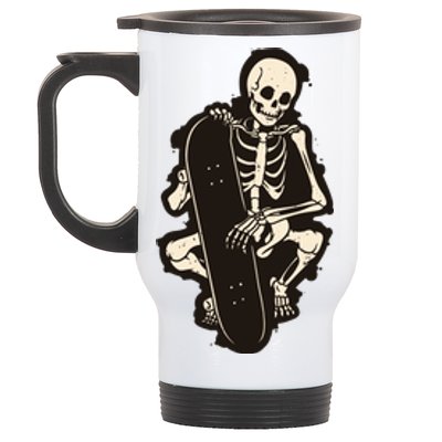 Skeleton Skateboarder Stainless Steel Travel Mug