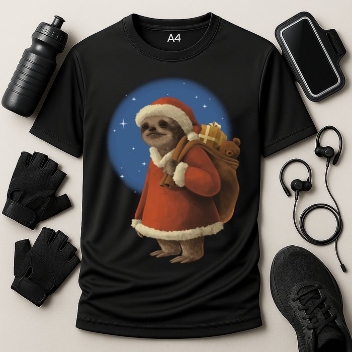 Santa Sloth Cooling Performance Crew T-Shirt