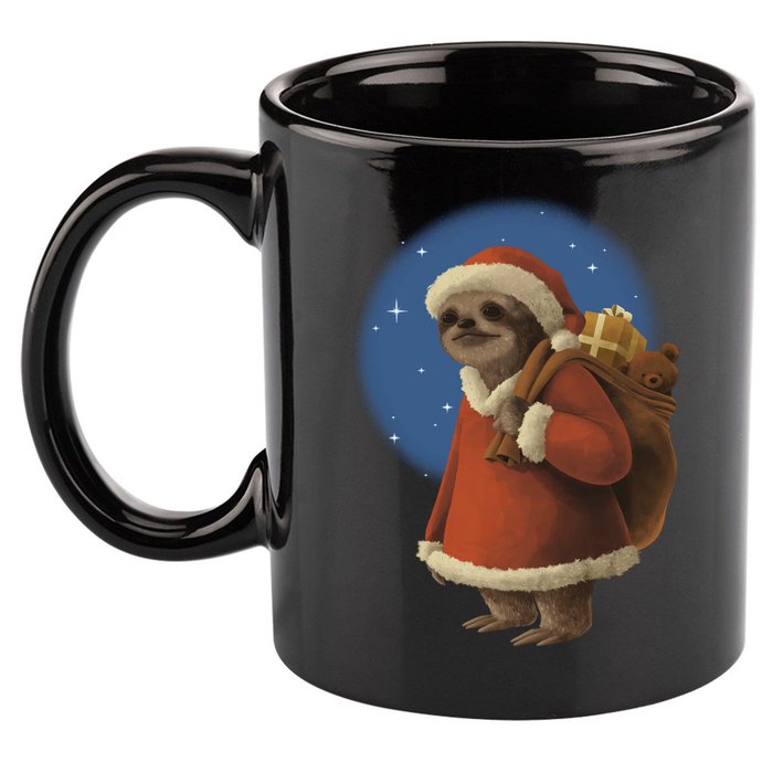 Santa Sloth 11oz C Handle Ceramic Mug