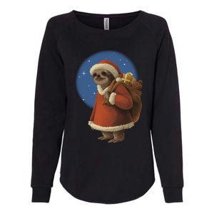 Santa Sloth Womens California Wash Sweatshirt