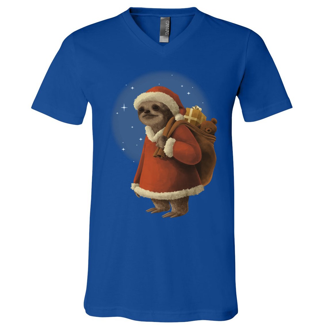 Santa Sloth V-Neck T-Shirt
