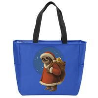 Santa Sloth Zip Tote Bag