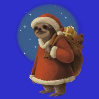 Santa Sloth Zip Tote Bag