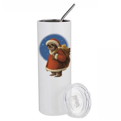 Santa Sloth Stainless Steel Tumbler