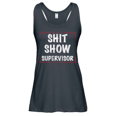 Shit Show Supervisor, Funny Dad Mom Boss Teacher Present Ladies Essential Flowy Tank