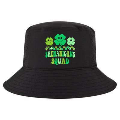 Shenanigans Squad St Patricks Day Groovy Shamrock Cool Comfort Performance Bucket Hat