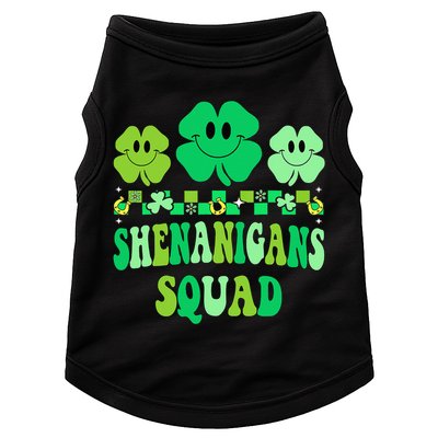 Shenanigans Squad St Patricks Day Groovy Shamrock Doggie Tank