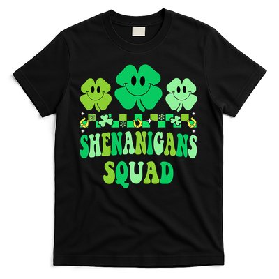 Shenanigans Squad St Patricks Day Groovy Shamrock T-Shirt