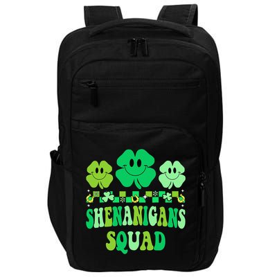 Shenanigans Squad St Patricks Day Groovy Shamrock Impact Tech Backpack