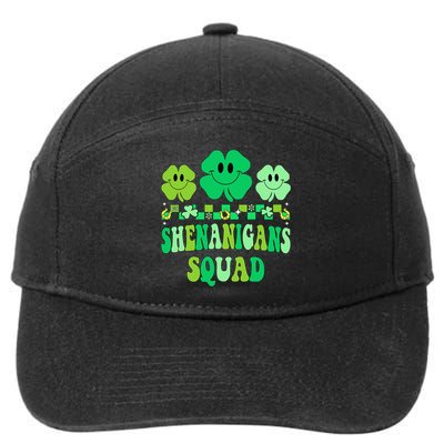 Shenanigans Squad St Patricks Day Groovy Shamrock 7-Panel Snapback Hat
