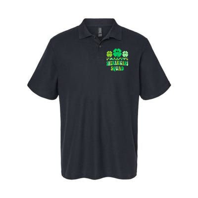 Shenanigans Squad St Patricks Day Groovy Shamrock Polo