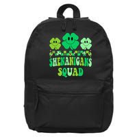 Shenanigans Squad St Patricks Day Groovy Shamrock 16 in Basic Backpack