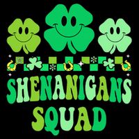 Shenanigans Squad St Patricks Day Groovy Shamrock 16 in Basic Backpack