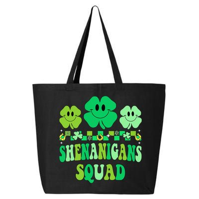 Shenanigans Squad St Patricks Day Groovy Shamrock 25L Jumbo Tote