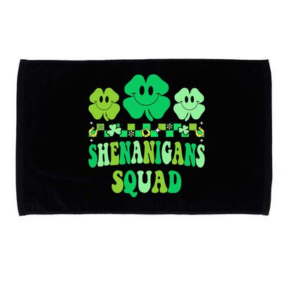 Shenanigans Squad St Patricks Day Groovy Shamrock Microfiber Hand Towel