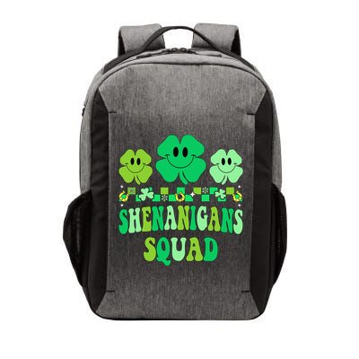 Shenanigans Squad St Patricks Day Groovy Shamrock Vector Backpack