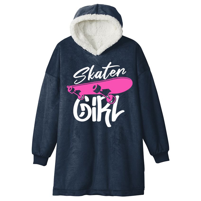 Skater Skateboard Skateboarding For Girl Hooded Wearable Blanket