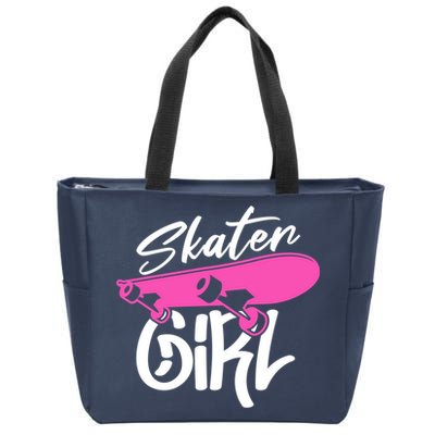 Skater Skateboard Skateboarding For Girl Zip Tote Bag