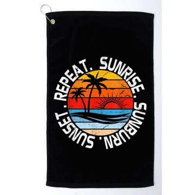 Sunrise Sunburn Sunset Repeat Retro Vintage Gift Golf Towel