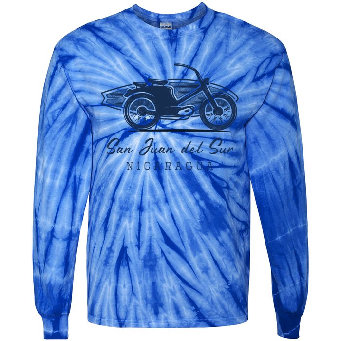 Surfer Surf Spots Gift San Juan Del Sur Nicaragua Cool Gift Tie-Dye Long Sleeve Shirt