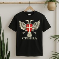 Serbia Srbija Serbian Serb Eagle Flag Cccc Cyrillic T-Shirt