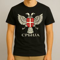 Serbia Srbija Serbian Serb Eagle Flag Cccc Cyrillic T-Shirt