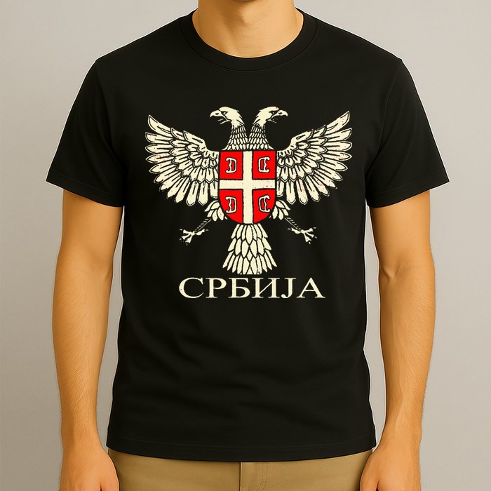 Serbia Srbija Serbian Serb Eagle Flag Cccc Cyrillic T-Shirt