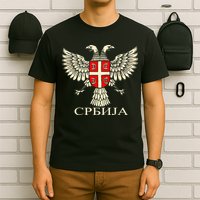 Serbia Srbija Serbian Serb Eagle Flag Cccc Cyrillic T-Shirt