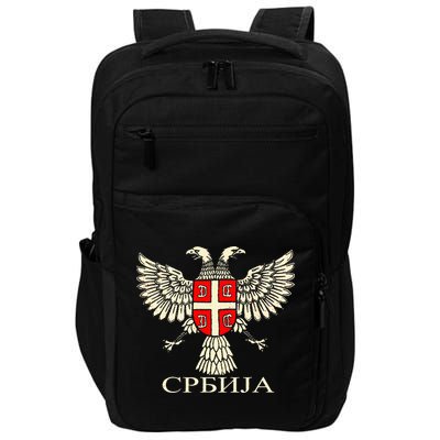 Serbia Srbija Serbian Serb Eagle Flag Cccc Cyrillic Impact Tech Backpack