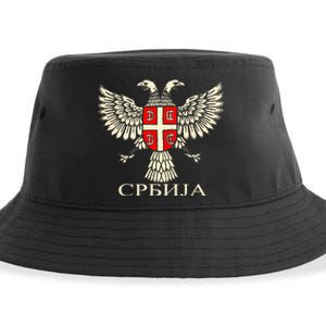 Serbia Srbija Serbian Serb Eagle Flag Cccc Cyrillic Sustainable Bucket Hat