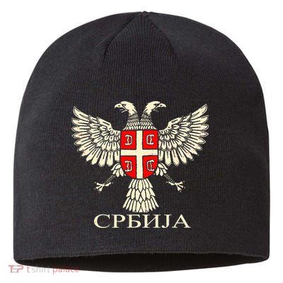 Serbia Srbija Serbian Serb Eagle Flag Cccc Cyrillic Sustainable Beanie