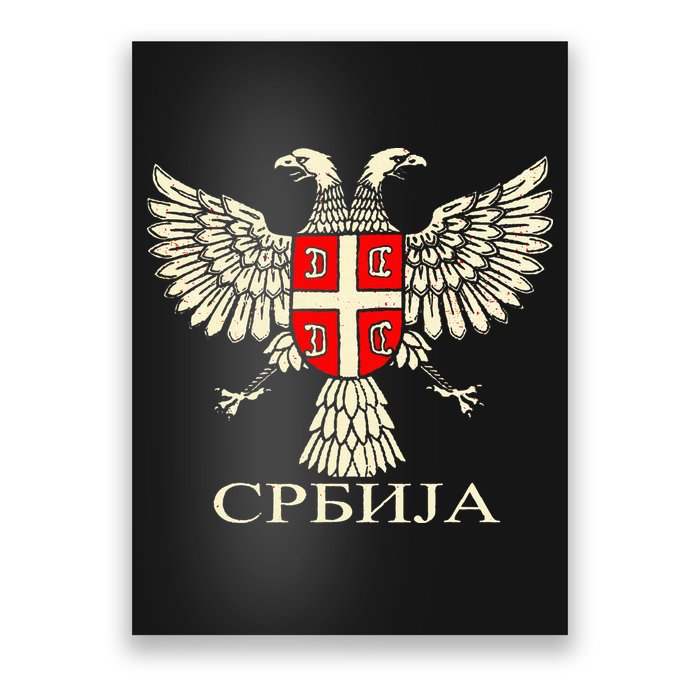 Serbia Srbija Serbian Serb Eagle Flag Cccc Cyrillic Poster