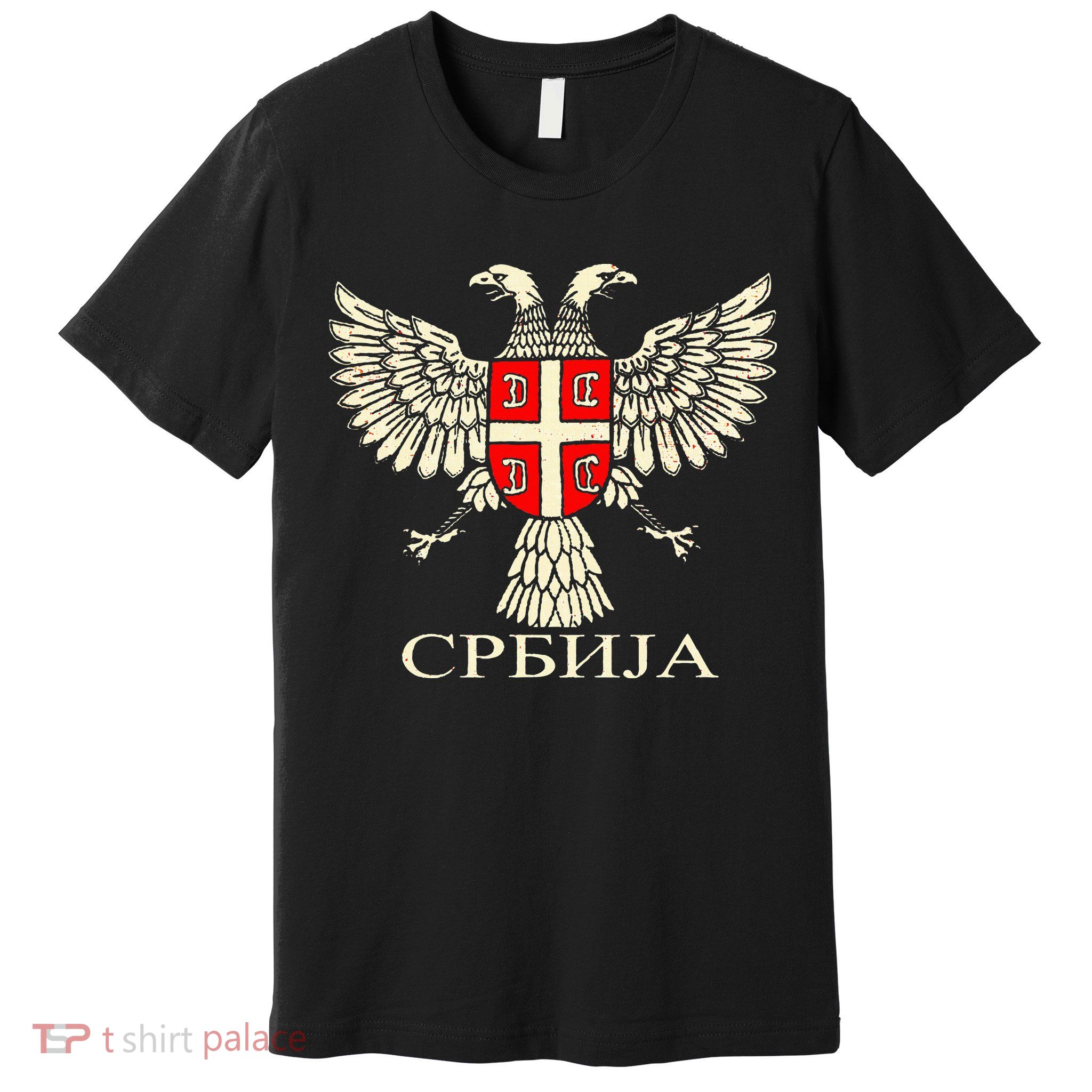 Serbia Srbija Serbian Serb Eagle Flag Cccc Cyrillic Premium T-Shirt