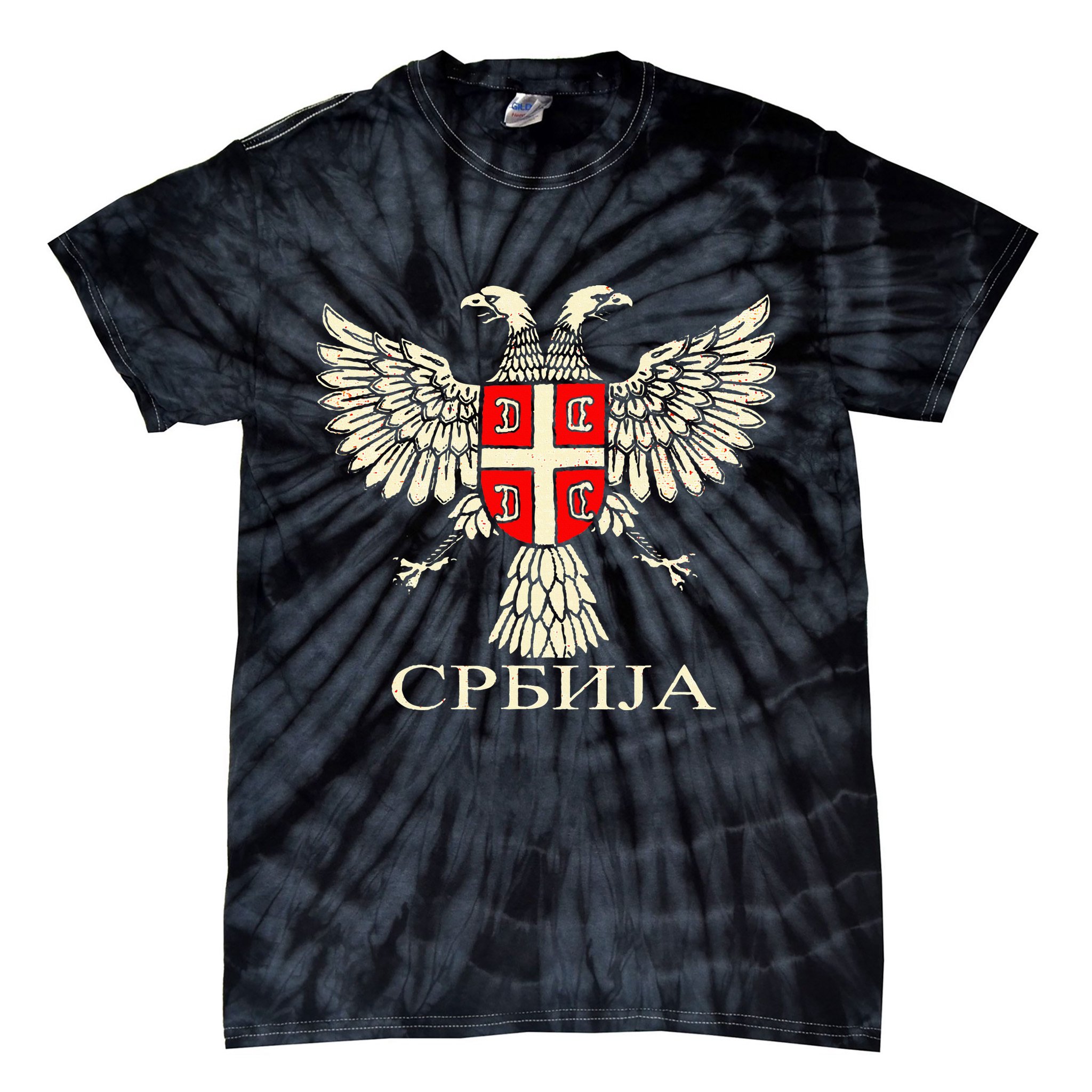 Serbia Srbija Serbian Serb Eagle Flag Cccc Cyrillic Tie-Dye T-Shirt