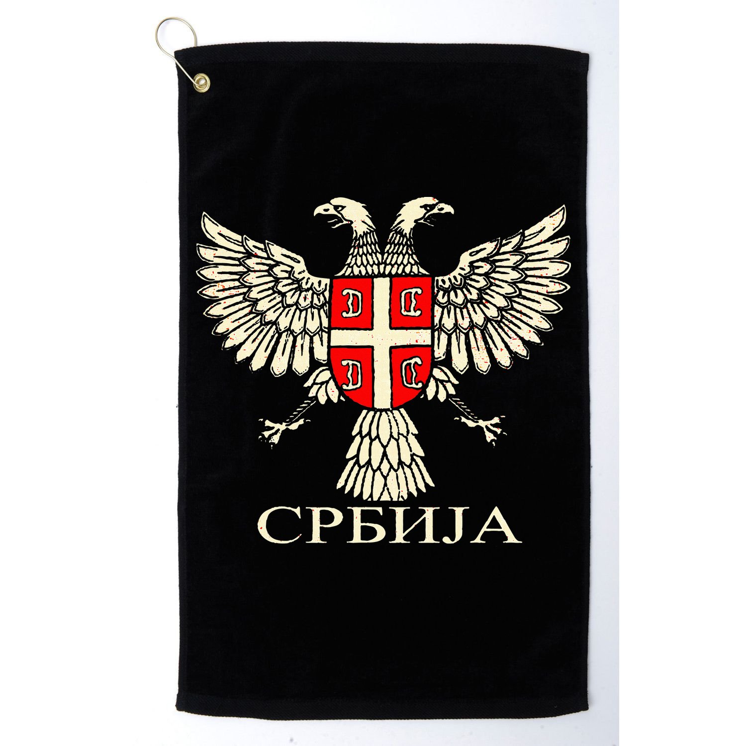 Serbia Srbija Serbian Serb Eagle Flag Cccc Cyrillic Golf Towel