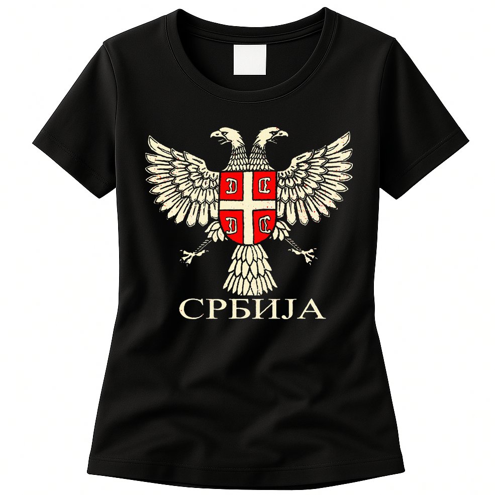 Serbia Srbija Serbian Serb Eagle Flag Cccc Cyrillic Womens T-Shirt
