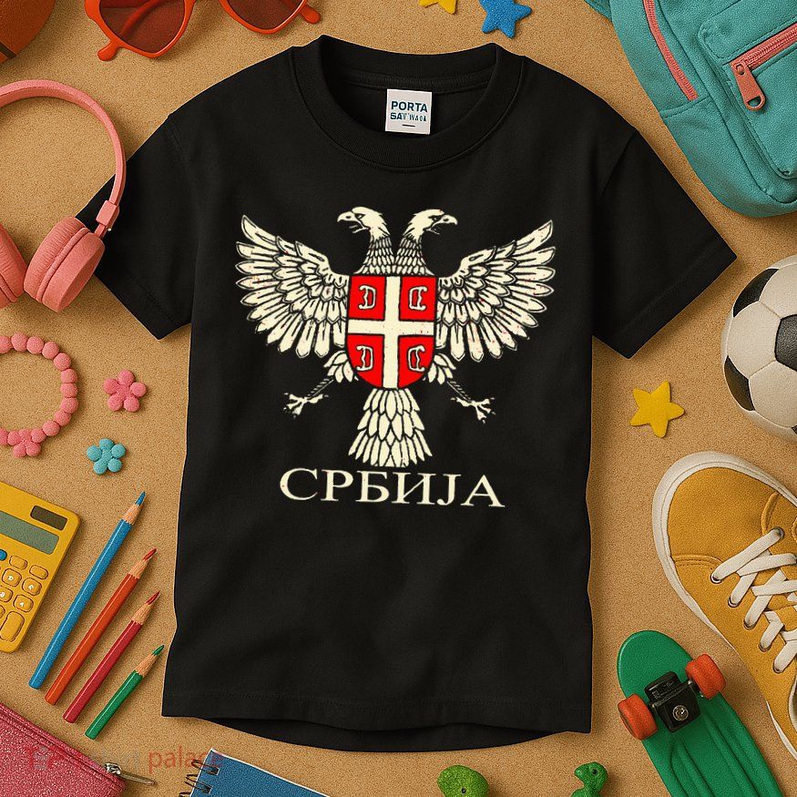 Serbia Srbija Serbian Serb Eagle Flag Cccc Cyrillic Kids T-Shirt
